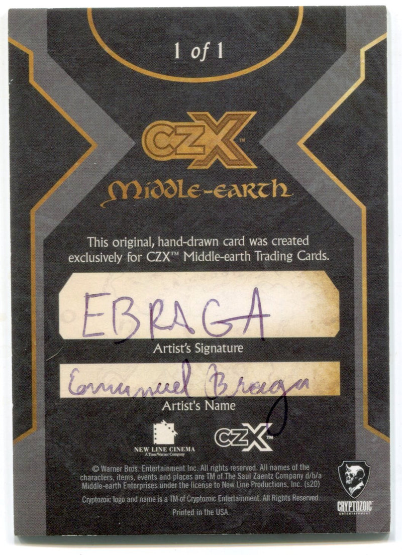2022 Cryptozoic CZX Middle Earth Sketch Card 1/1 by Emanuel Braga - TvMovieCards.com