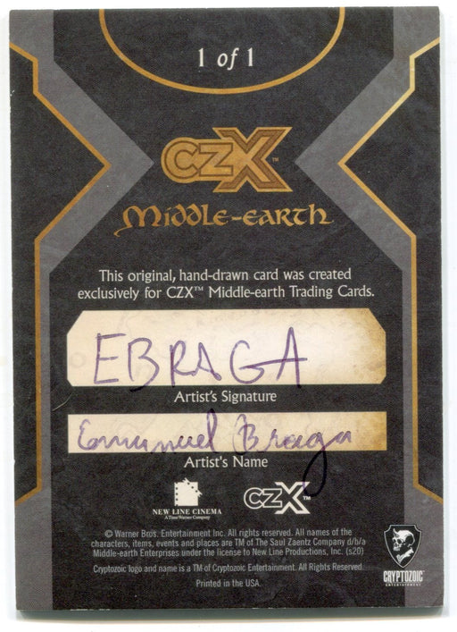 2022 Cryptozoic CZX Middle Earth Sketch Card 1/1 by Emanuel Braga - TvMovieCards.com