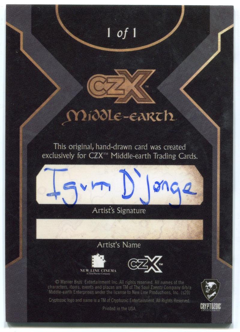 2022 Cryptozoic CZX Middle Earth Sketch Card 1/1 by Igum Djorge - TvMovieCards.com