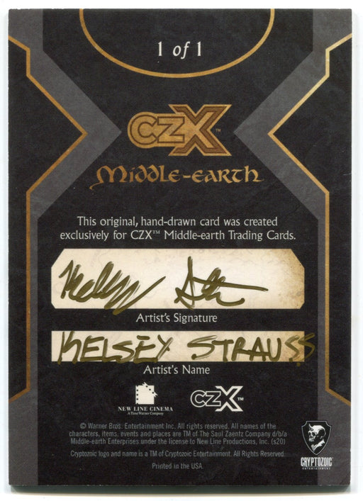 2022 Cryptozoic CZX Middle Earth Sketch Card 1/1 by Kelsey Strauss - TvMovieCards.com