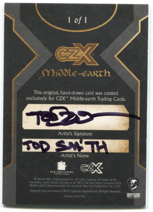 2022 Cryptozoic CZX Middle Earth Sketch Card 1/1 by Tod Smith - TvMovieCards.com