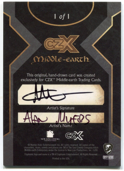 2022 Cryptozoic CZX Middle Earth Sketch Card 1/1 by Alan Myers - TvMovieCards.com
