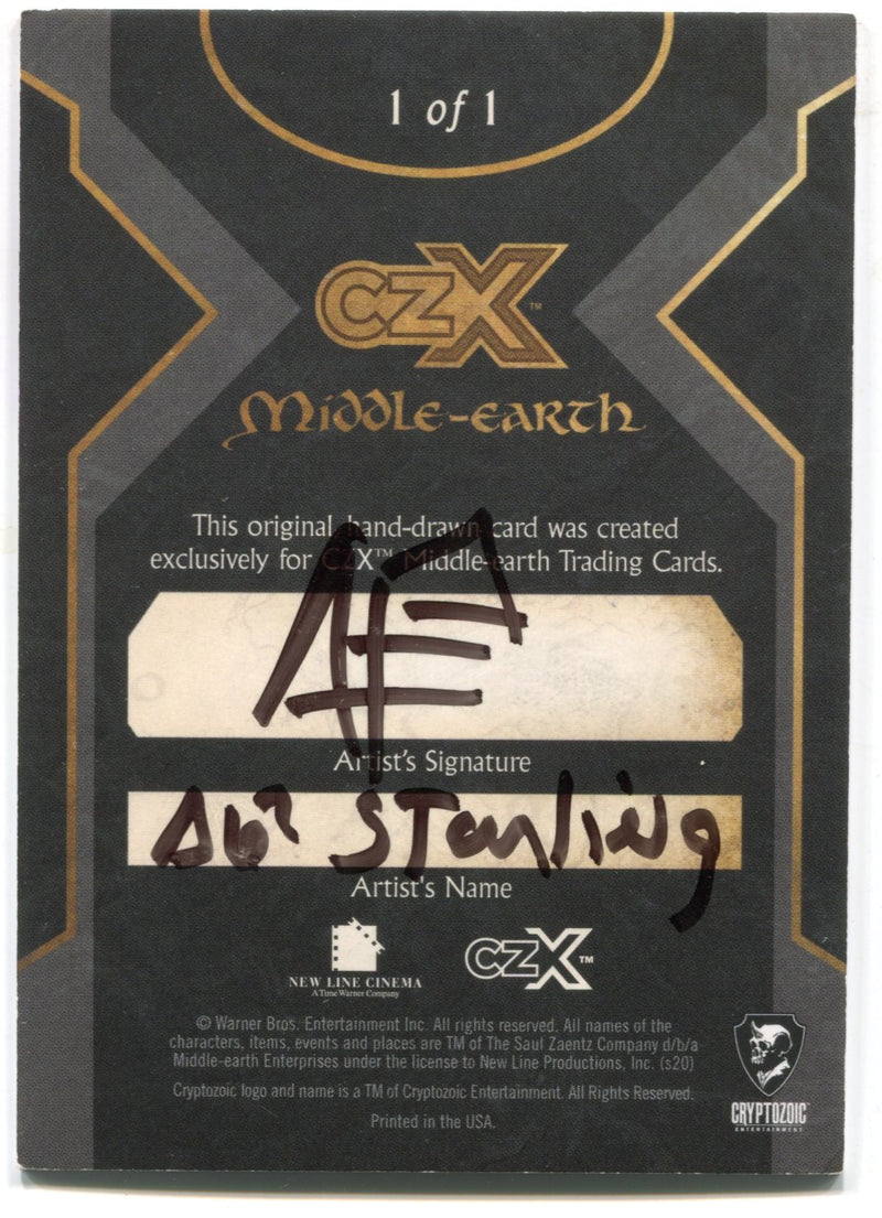 2022 Cryptozoic CZX Middle Earth Sketch Card 1/1 by Alex Starling - TvMovieCards.com