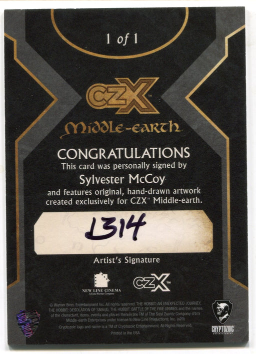 2022 CZX Middle Earth Sketch Card 1/1 by Ben Hansen Sylvester McCoy Autograph - TvMovieCards.com
