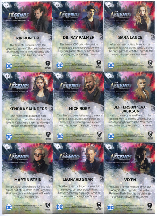 2018 DC Legends of Tomorrow Seasons 1&2 Deco Foil Character Bios C1-C9 Card Set - TvMovieCards.com