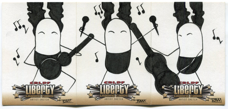 2011 CBLDF Liberty Artist 3 Panel Sketch Trading Card by Rich Molinelli RAM - TvMovieCards.com
