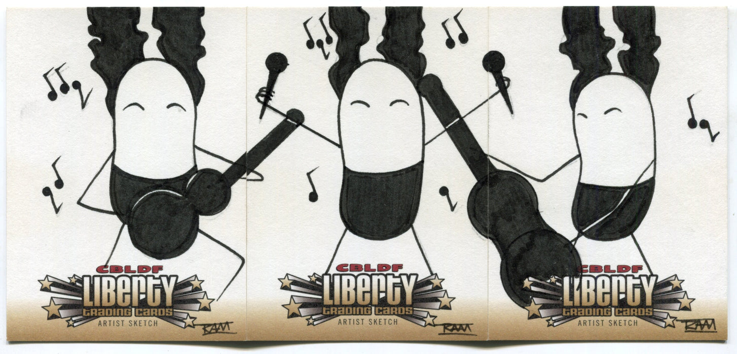 2011 CBLDF Liberty Artist 3 Panel Sketch Trading Card by Rich Molinelli RAM - TvMovieCards.com