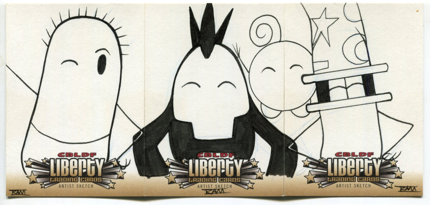 2011 CBLDF Liberty Artist 3 Panel Sketch Trading Card by Rich Molinelli RAM - TvMovieCards.com