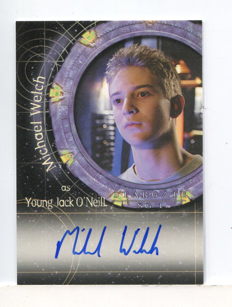Stargate SG-1 Season Eight Michael Welch as Young Jack O'Neill Autograph Card A6 - TvMovieCards.com