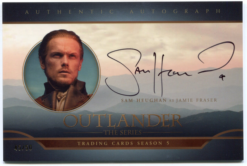 Outlander Season 5 Sam Heughan OS-SH3 Oversized Autograph Trading Card - TvMovieCards.com