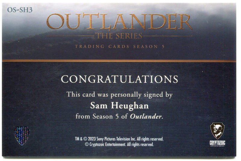 Outlander Season 5 Sam Heughan OS-SH3 Oversized Autograph Trading Card - TvMovieCards.com