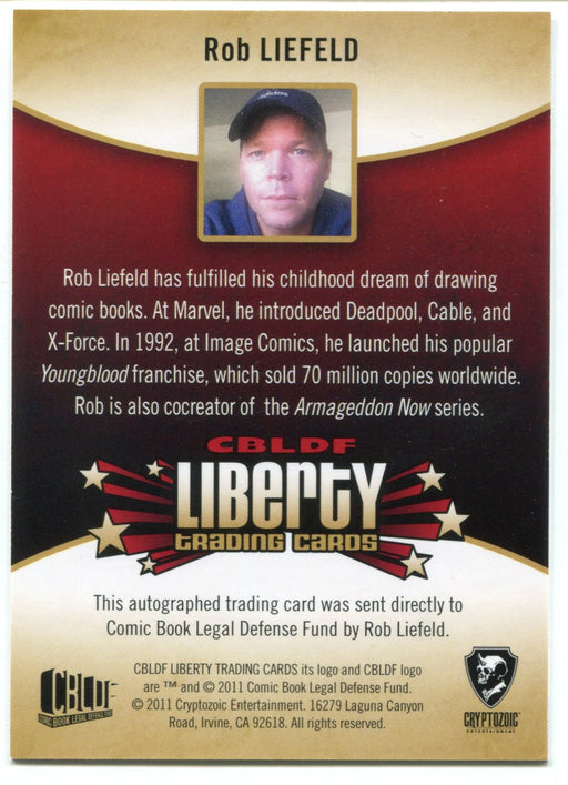 2011 CBLDF Liberty Comic Book Legal Defense Fund Rob Liefeld Autograph Card - TvMovieCards.com