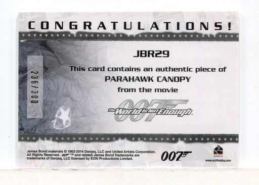 James Bond Archives 2014 Edition Parahawk Canopy Relic Card JBR29 #236/300 - TvMovieCards.com