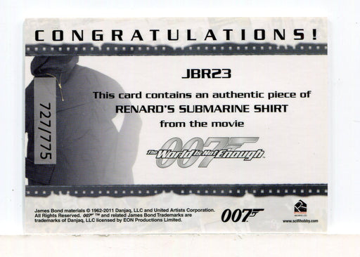 James Bond Mission Logs Submarine Shirt Relic Costume Card JBR23 #727/775 - TvMovieCards.com