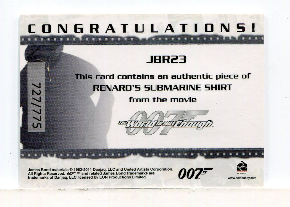 James Bond Mission Logs Submarine Shirt Relic Costume Card JBR23 #727/775 - TvMovieCards.com