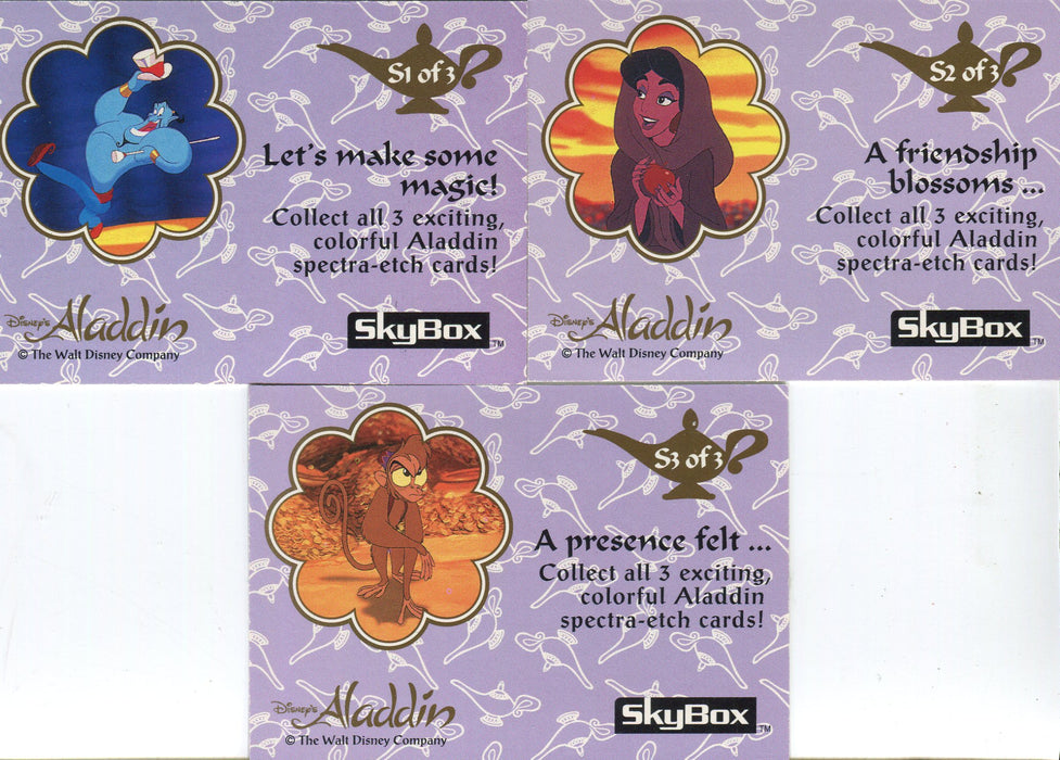 Aladdin Disney Movie Spectra Chase Card Set 3 Cards Skybox 1993 - TvMovieCards.com