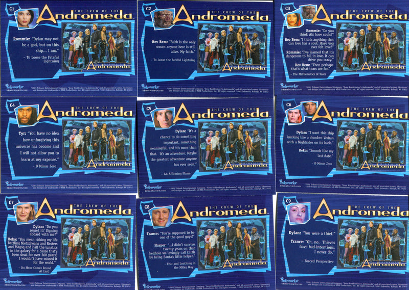 Andromeda The Crew Puzzle Chase Card Set C1 thru C9 Inkworks 2001 - TvMovieCards.com