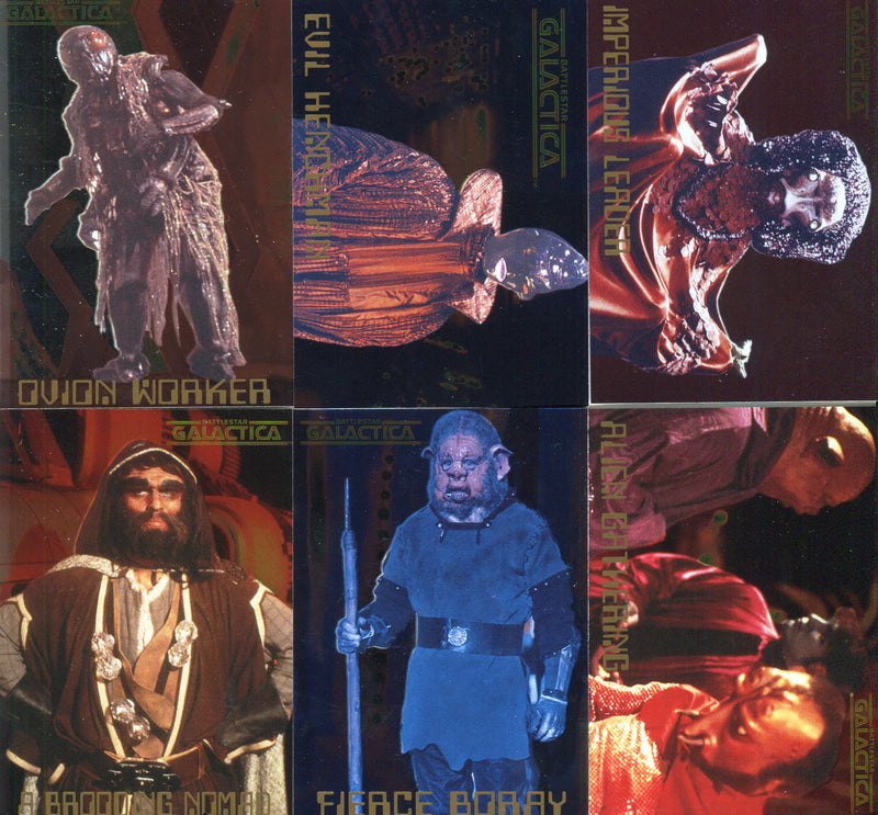 1996 Battlestar Galactica Deluxe Gold Foil Chase Card Set GF1 thru GF6 Dart - TvMovieCards.com
