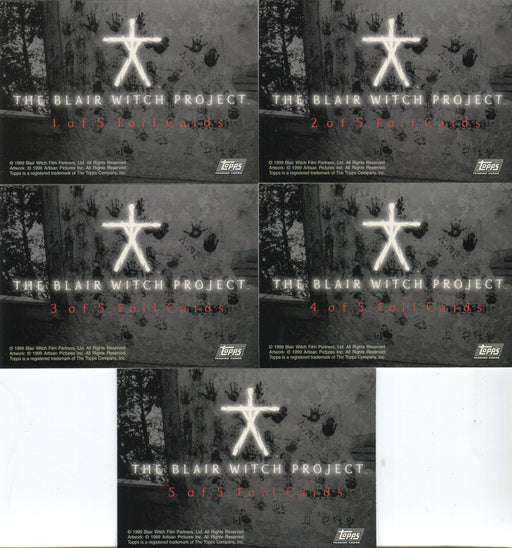 Blair Witch Project Foil Chase Card Set 5 Cards Topps 1999 - TvMovieCards.com