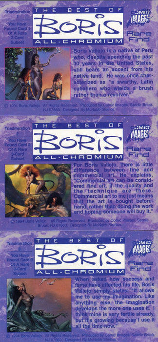 Boris Vallejo Best of Boris Triadmiration Chase Card Set 3 Cards Comic Images 1994 - TvMovieCards.com