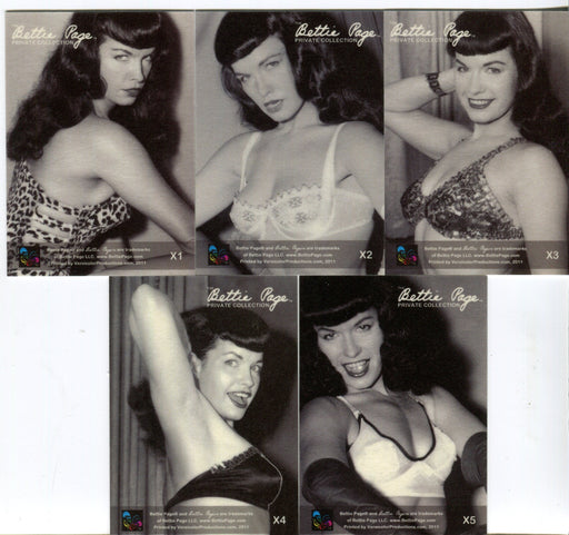 Bettie Page The Private Collection Set 1 Prism X-Ray Chase Card Set X1 - X5 - TvMovieCards.com