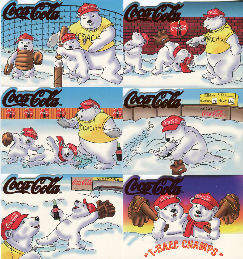 Coca Cola Polar Bears South Pole Vacation T-Ball Die-Cut Chase Card Set SP1-6 - TvMovieCards.com