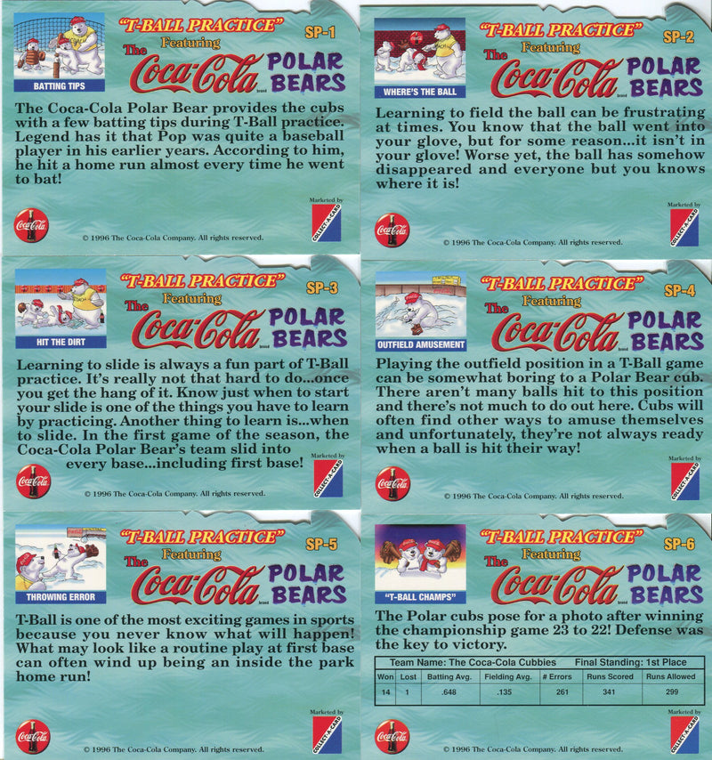 Coca Cola Polar Bears South Pole Vacation T-Ball Die-Cut Chase Card Set SP1-6 - TvMovieCards.com