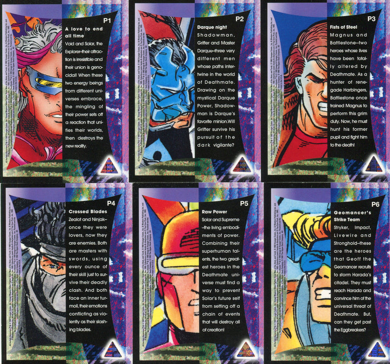 1993 Deathmate: Crossover Players of Deathmate Chase Card Set P1 thru P6 - TvMovieCards.com