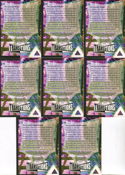 1993 Deathmate: Crossover F/X Transition Chase Card Set T1 thru T8 - TvMovieCards.com