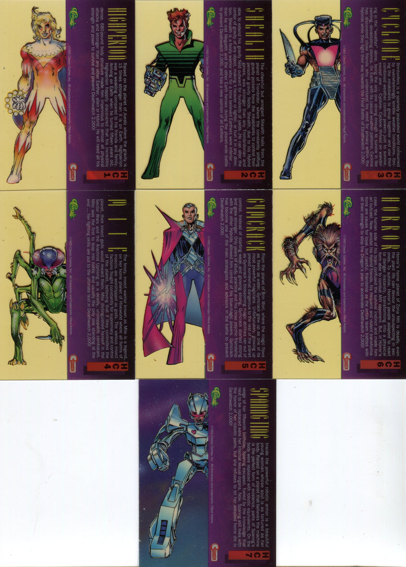 Deathwatch 2,000 Hybrid Cel Chase Card Set HC1 thru HC7 Classic Games 1993 - TvMovieCards.com