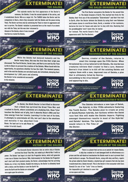 Doctor Who 2016 Timeless Daleks Across Time Chase Card Set 10 Cards Topps - TvMovieCards.com