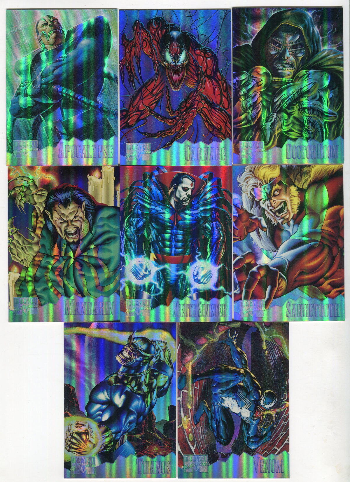 1995 Marvel Masterpieces IV Fleer Edition Holoflash Chase Card Set