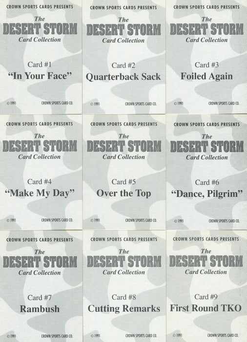 Desert Storm George Bush 9 Card Set Crown Sports 1991 - TvMovieCards.com