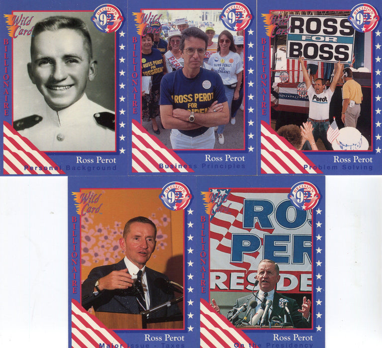Decision '92 Ross Perot Chase Card Set 5 Cards AAA Sports 1992 - TvMovieCards.com