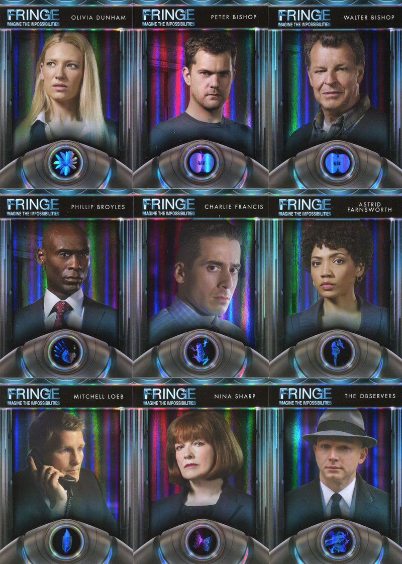 Fringe Seasons 1 & 2 Our Universe Foil Chase Card Set F01 - F09 Cryptozoic 2012 - TvMovieCards.com