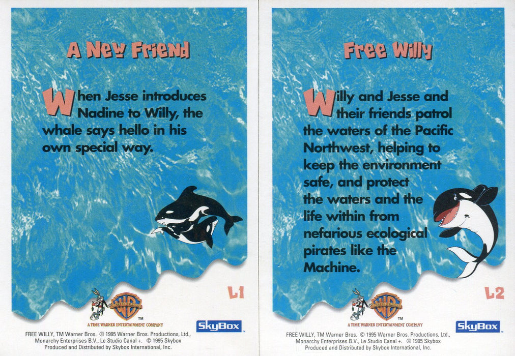 Free Willy 2 Movie Lenticular Chase Card Set L1 and L2 Skybox 1995 - TvMovieCards.com