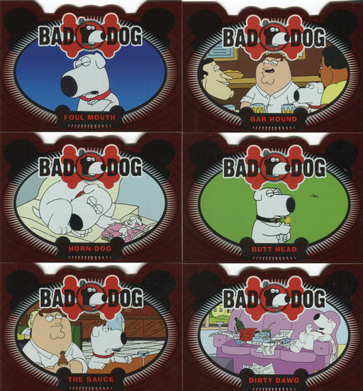 Family Guy Season 1 Bad Dog Foil Die-Cut Chase Card Set BD1 - BD6 Inkworks 2005 - TvMovieCards.com