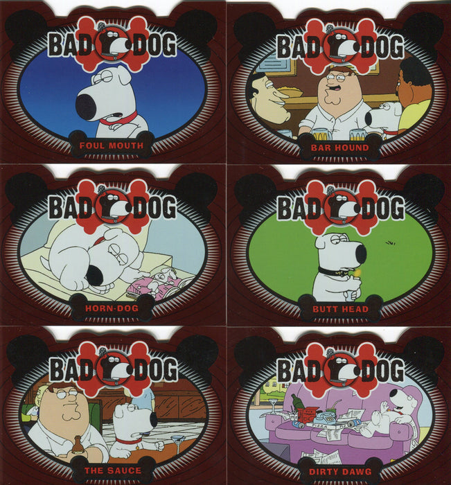 Family Guy Season 1 Bad Dog Foil Die-Cut Chase Card Set BD1 - BD6 Inkworks 2005 - TvMovieCards.com