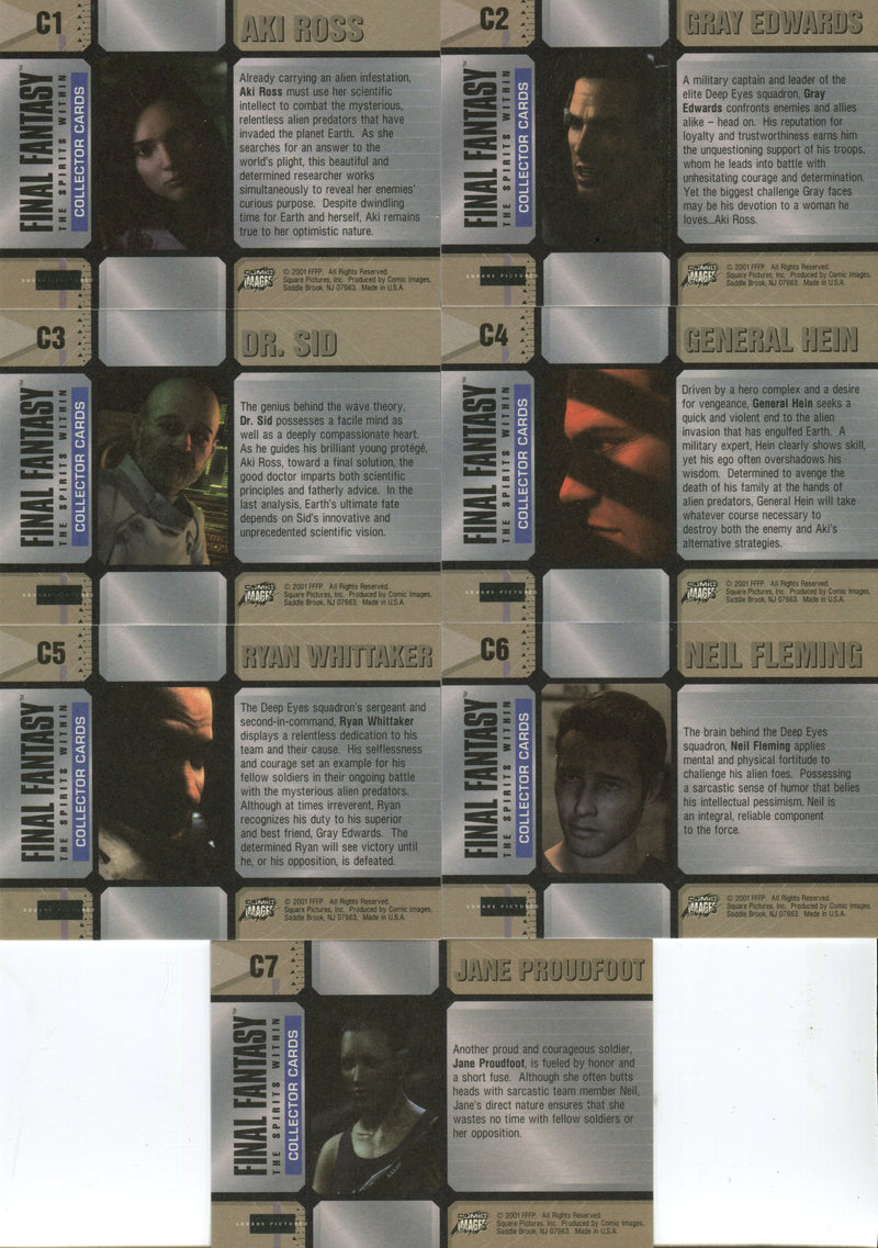 Final Fantasy The Spirits Within Holochrome Chase Card Set C1 thru C7 - TvMovieCards.com