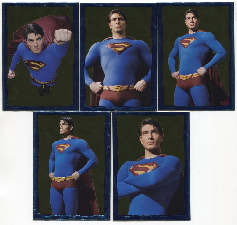 2006 Superman Returns Movie Embossed Foil Chase Card Set 5/5 Topps - TvMovieCards.com
