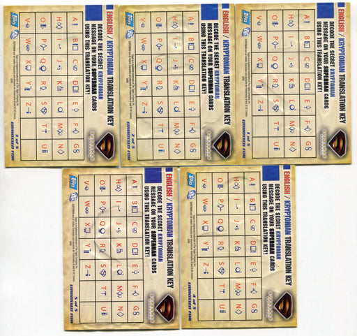 2006 Superman Returns Movie Embossed Foil Chase Card Set 5/5 Topps - TvMovieCards.com