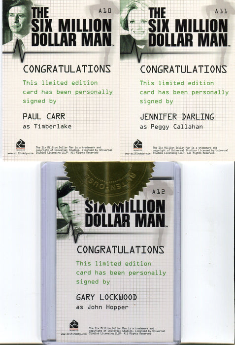 Six Million Dollar Man Seasons 1 & 2 Autograph Card Set 12 Cards - TvMovieCards.com