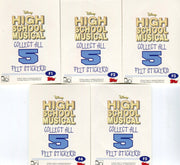 High School Musical Felt Sticker Card Set F1 thru F5 Topps 2007 - TvMovieCards.com