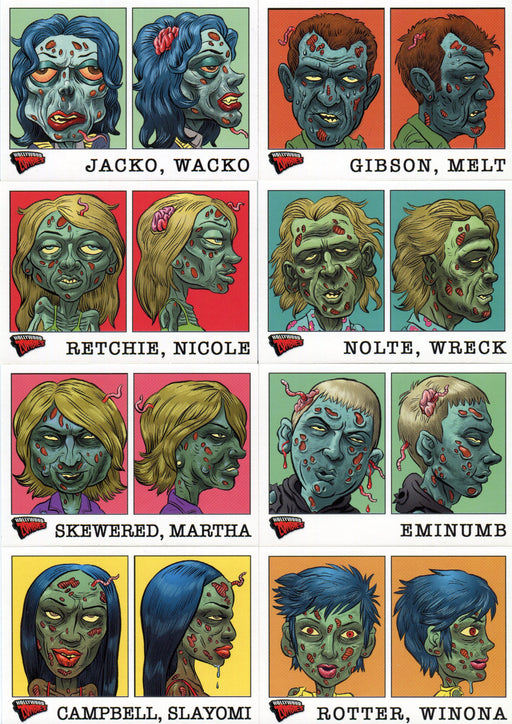 Hollywood Zombies Morbid Mugshots Gore-Glow Chase Card Set (10) Topps 2007 - TvMovieCards.com