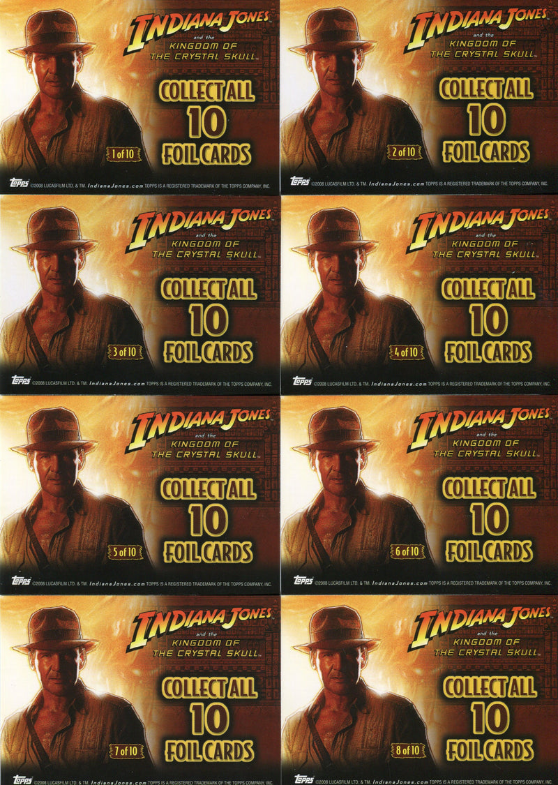 Indiana Jones Kingdom of the Crystal Skull Foil Chase Card Set 10 Cards Topps 20 - TvMovieCards.com