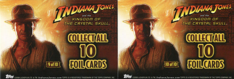 Indiana Jones Kingdom of the Crystal Skull Foil Chase Card Set 10 Cards Topps 20 - TvMovieCards.com