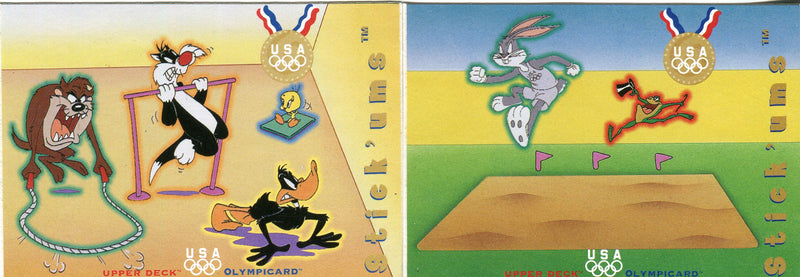 Looney Tunes Olympicards Gold Medal Stick Ums Sticker Card Set (10) - TvMovieCards.com