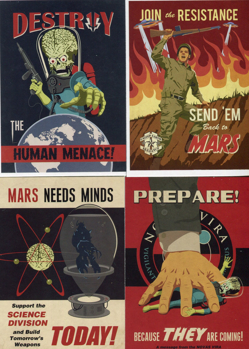 Mars Attacks Invasion Join The Fight Chase Card Set 4 Cards Topps 2013 - TvMovieCards.com