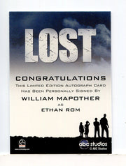 Lost Seasons 1-5 William Mapother as Ethan Rom Autograph Card - TvMovieCards.com