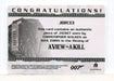 James Bond Archives 2014 Edition Max Zorin's Jacket Relic Card JBR33 #293/400 - TvMovieCards.com